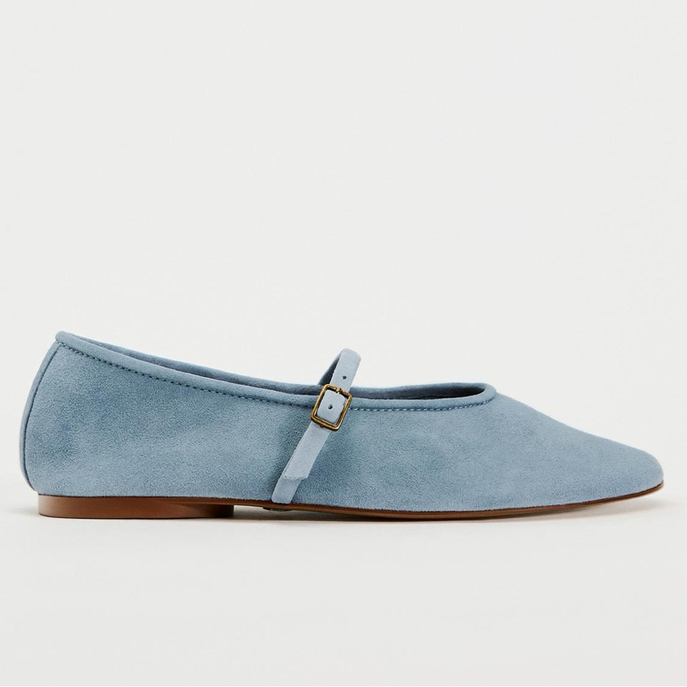 Zara Buckled Soft Suede Mary Janes ***EUC***